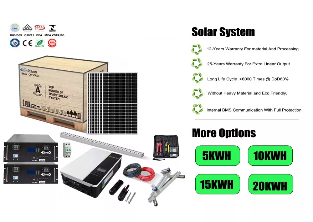 Eitai 5kw Solar System with Photovoltaic Panels off Grid System for Home Use 10kw