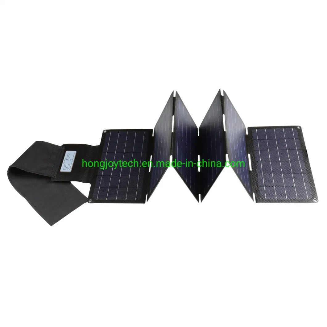 Outdoor Green Energy ETFE Monocrystalline Silicon Cells Portable Foldable PV Module Power Backup Charger off Grid 90W 80W 100W Folding Photovoltaic Solar Panel