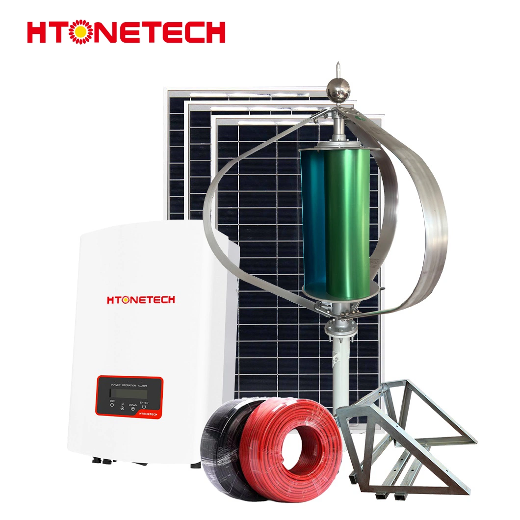 Htonetech China Triangular Solar Panel Suppliers 5kw 3kw 3 Phase Solar Power System with 5kv Wind Turbine