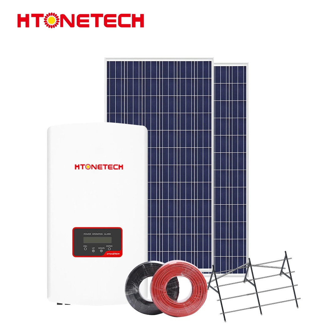 Htonetech Hybrid Solar Inverter 3 Phase Solar Panels Half Cut China Wholesalers 5kw 8kw on Grid 4kw Solar System for Incubator