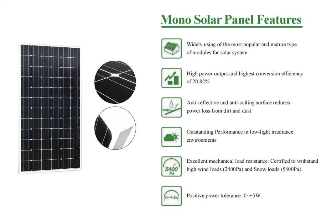 Mono Monocrystalline Ground Rooftop Mounted PV Power 550W 1 Kilowatt Solar Panel