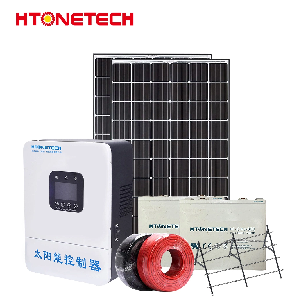 Htonetech 5kw off Grid Wind Solar Power System Manufacturers China 5kwh 10kwh 15kwh 37kwh Grid Tied Solar Power System with Battery Backup