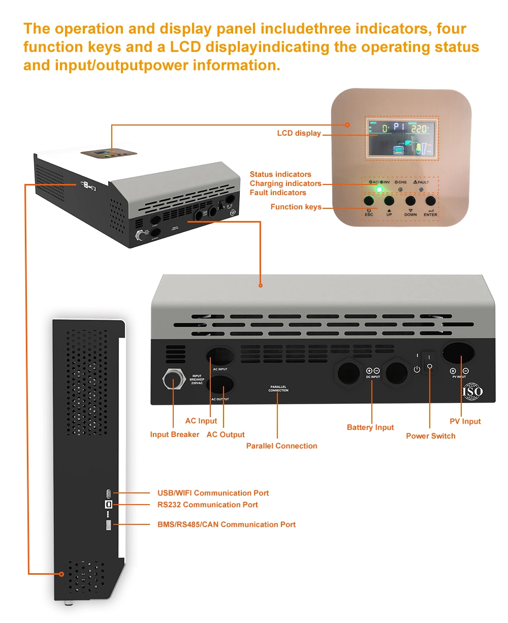 Factory Price 5kw off Grid Inverter Solar Power Charging System Single Phase Inverter for Home Use