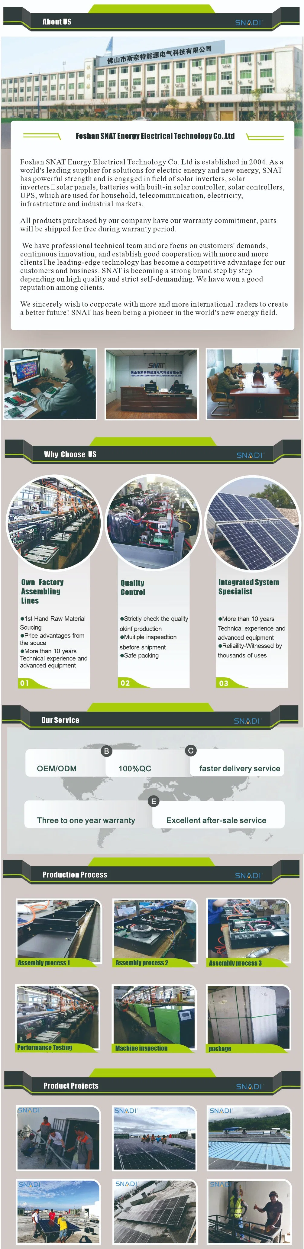 Snadi Solar Hybrid Inverter/Solar Energy Products 1.5kw/2kw/3kw/4kw/5kw/6kw