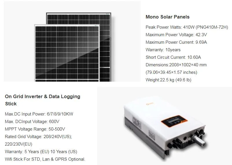 1kw 3kw 4kw 5kw 7kw 10kw on Grid Solar System Home Use Solar Power System with Battery