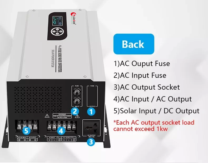 Factory High Quality 1kw 2kw 3kw 4kw 5kw 6kw 7kw Solar Power Inverter with MPPT Charge Controller Pure Sine Wave