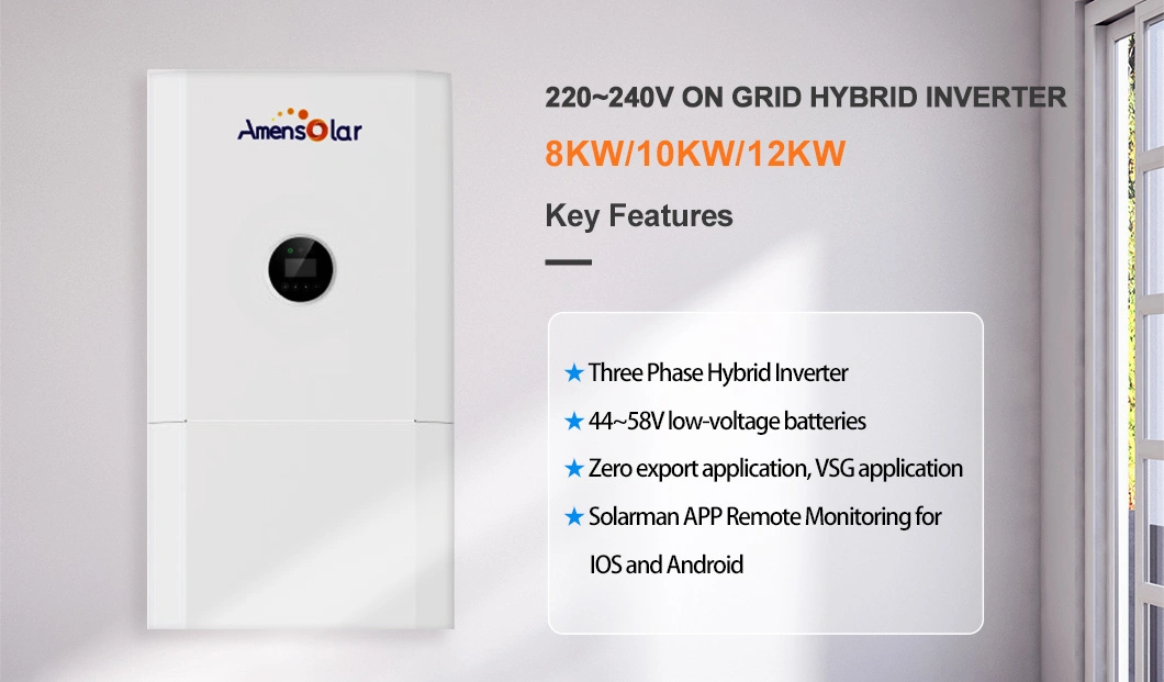 Manufacturer Hybrid Energy Storage 12kw Pure Sine Wave 3 Phase Solar Inverter