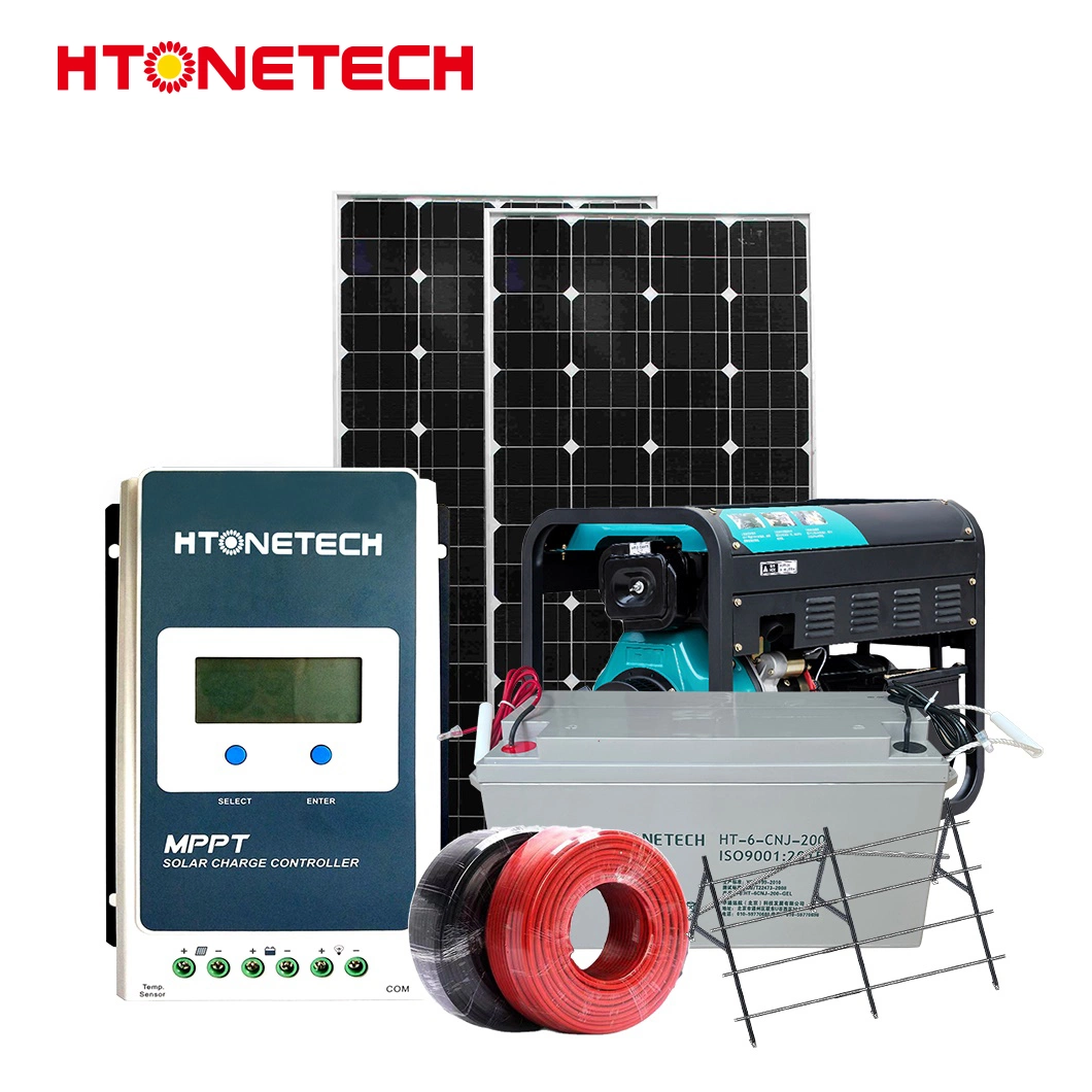 Htonetech off Grid Solar System 100A Wholesalers China 300W 3031W 100W Solar Panel Monocrystalline Silicon 320kw Diesel Generator 30 Kwh Solar System