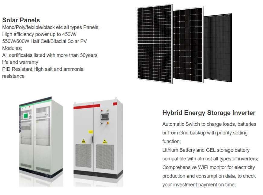 on Grid Solar Power System 300kw 500kw 1MW Solar Plant with Solar Photovoltaic Panel 1MW Solar Energy System