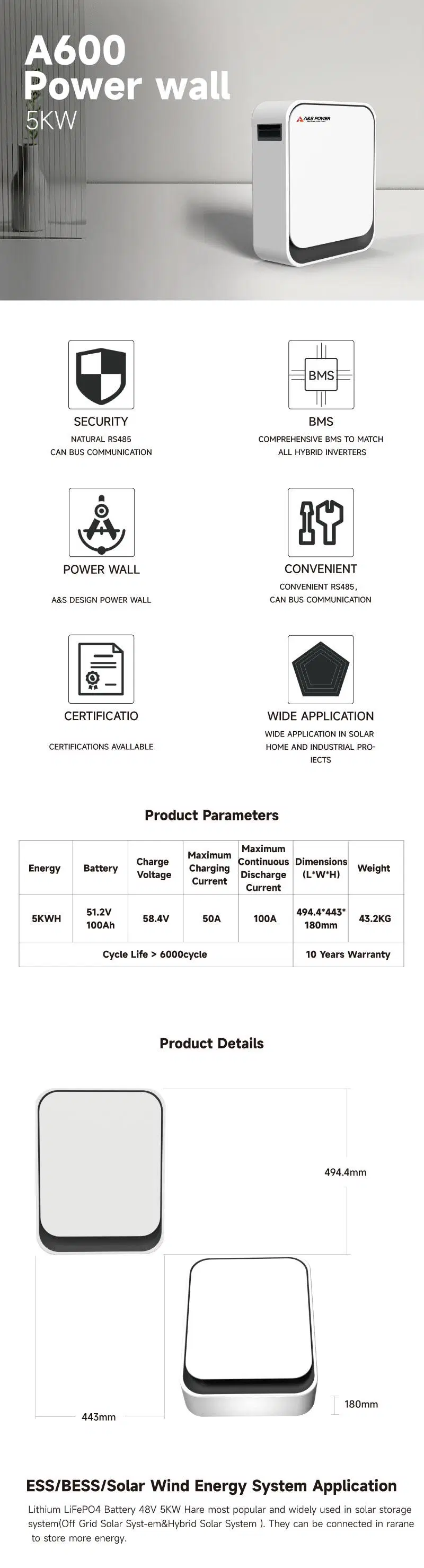 25 Years Warranty Complete Solar Powerwall Hybrid System Kit 5kw 10kw 12kw 15kw 20kw off/on Grid Solar Energy System for Home