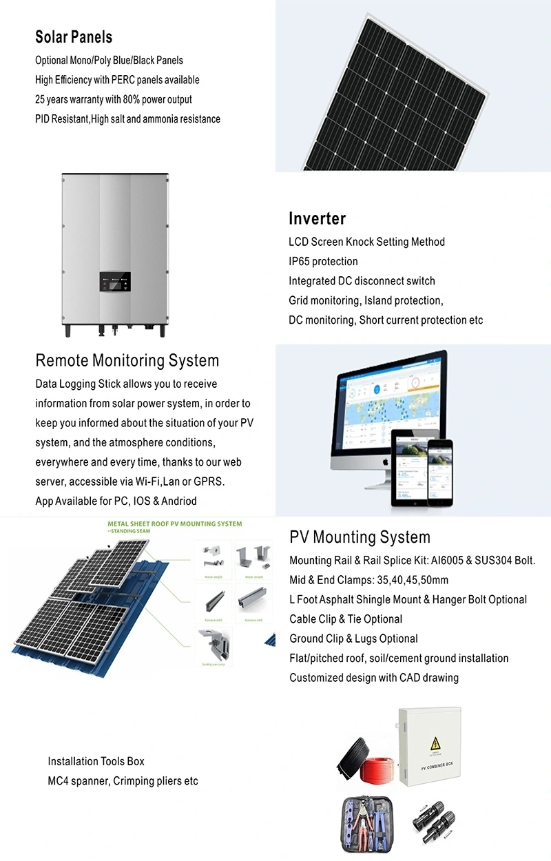 5kw 10kw Energy Storage Station Complete Hybrid PV Power System with 10kwh 20kwh Battery Backup All-in-One 5000W 8000W Home Solar Panel System Kits