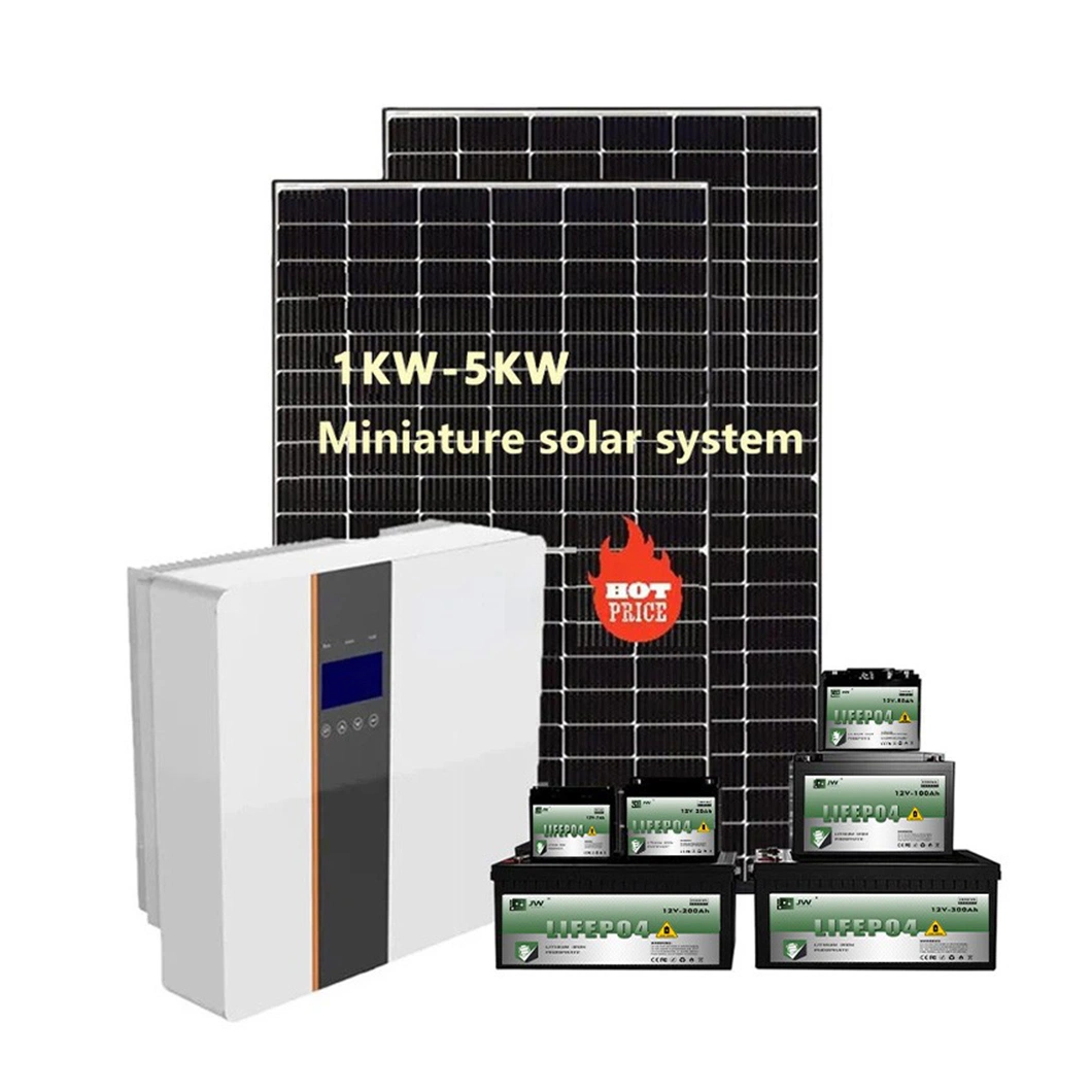 Low Cost Solar Power System 3000W 4000W 3kw 4kw 5kw 6kw Hybrid Complete Panel Home Solar Energy System with Lithium Ion Battery