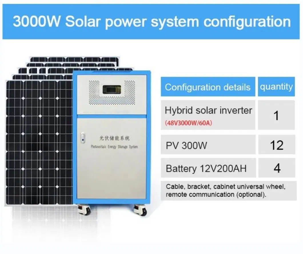 Complete 1kw 2kw 3kw 4kw 5kw Home Ground Solar Power System Kit / Panel Solar / off Grid Solar Power System 5kw