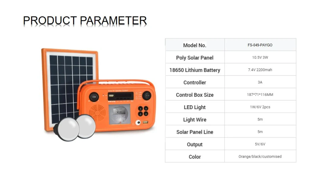 Mini Home Solar Lighting System Portable Solar Kit with FM/Radio/ Bt Speaker off Grid Solar Power System Solar Kit for Home Use