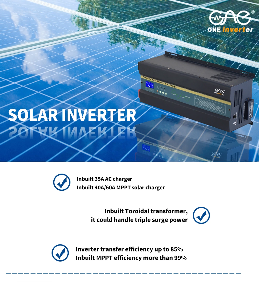 2000W Hybrid Solar Inverter with 60A MPPT Charge Controller Low Frequency