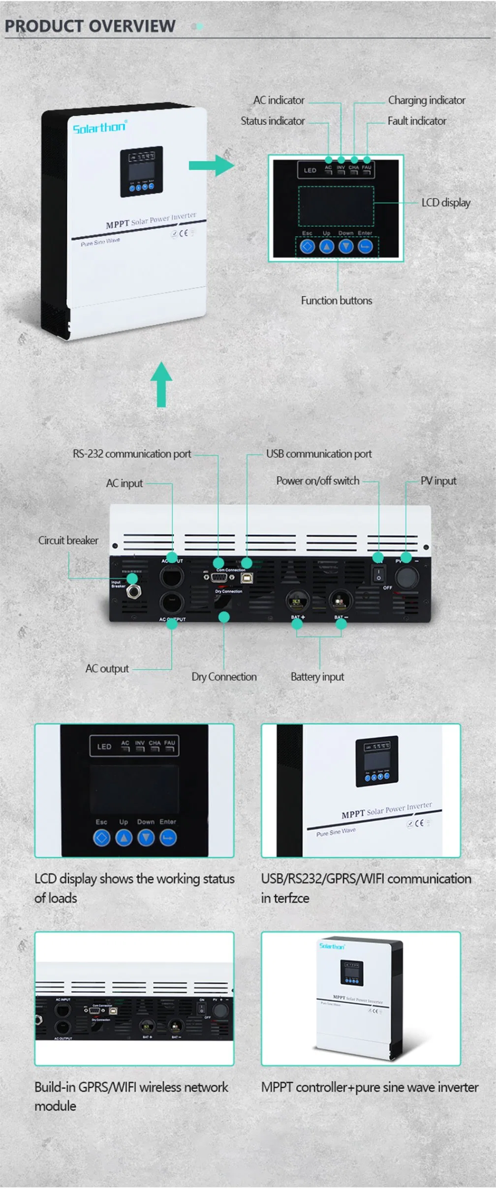 Wholesale Best 5kw off Grid Battery MPPT Solar Inverter Hybrid MPPT 3kw Solar Power Inverter 48V Hybrid Solar Inverter Charger