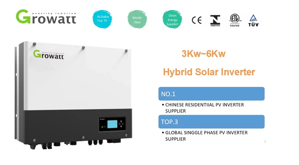 Growatt Wholesale 5000W 5kw Hybrid 48V 240VAC 6000W PV Solar Power Inverter