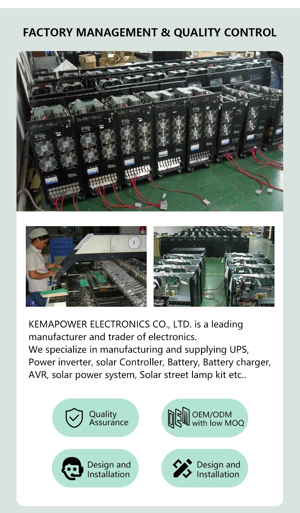 Kemapower Sunket Transformerless Inverter on Grid off Grid Solar Inverter