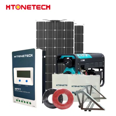 Htonetech 6kw Solar System Off Grid Produttori Cina 30kw 40kw Pannello solare monocristallino da 79kw 380 W generatore diesel da 4500 Watt 3 kv Sistema solare off Grid