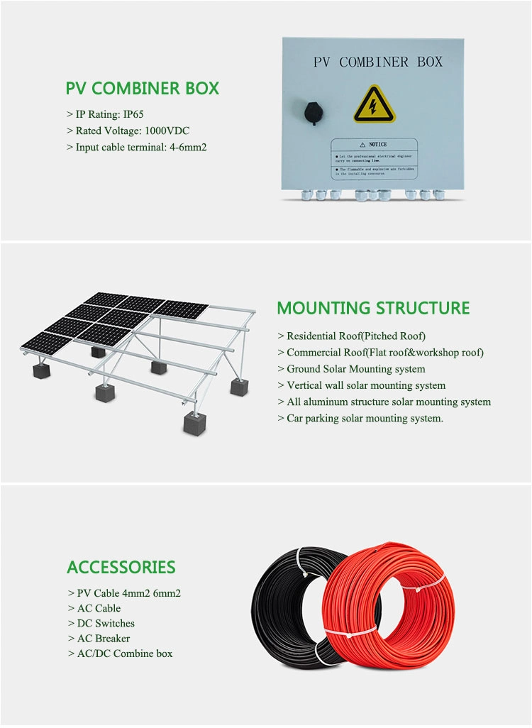 10kw 20 Kw 30kw 40 Kw 50kw Hybrid Grid Residential Roof Ground Household Solar Storage Bank Energy Power System