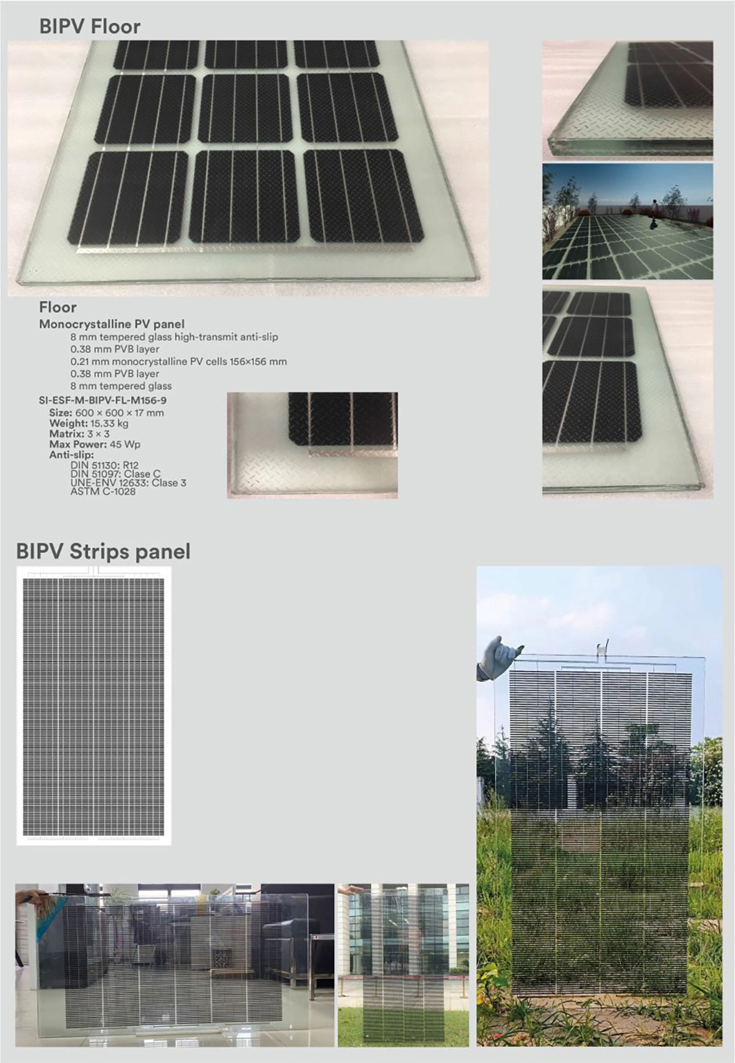 Monocrystalline Silicon 460W 500W Transparent Glass Solar Panel for BIPV