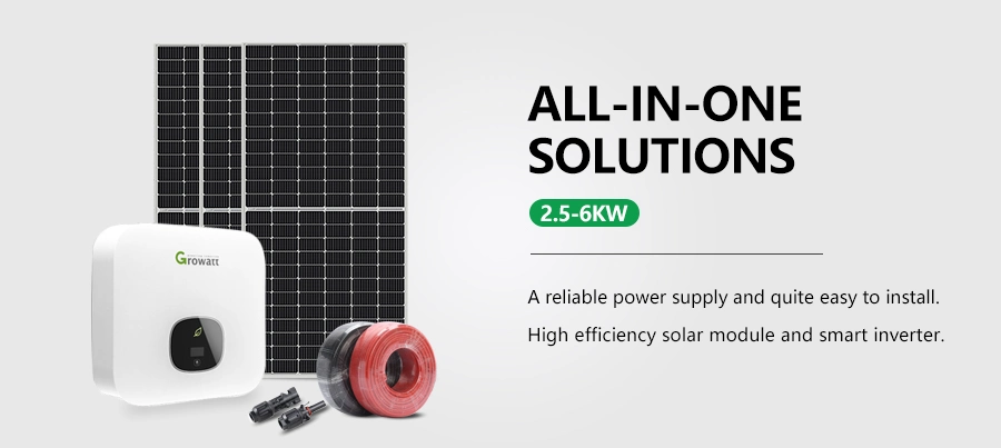 New Energy 2kw 3kw 5kw 6kw Home Grid Solar Energy System 5kVA Solar System China Market Price