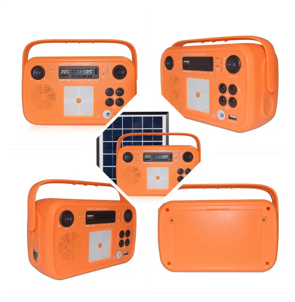 Mini Home Solar Lighting System Portable Solar Kit with FM/Radio/ Bt Speaker off Grid Solar Power System Solar Kit for Home Use