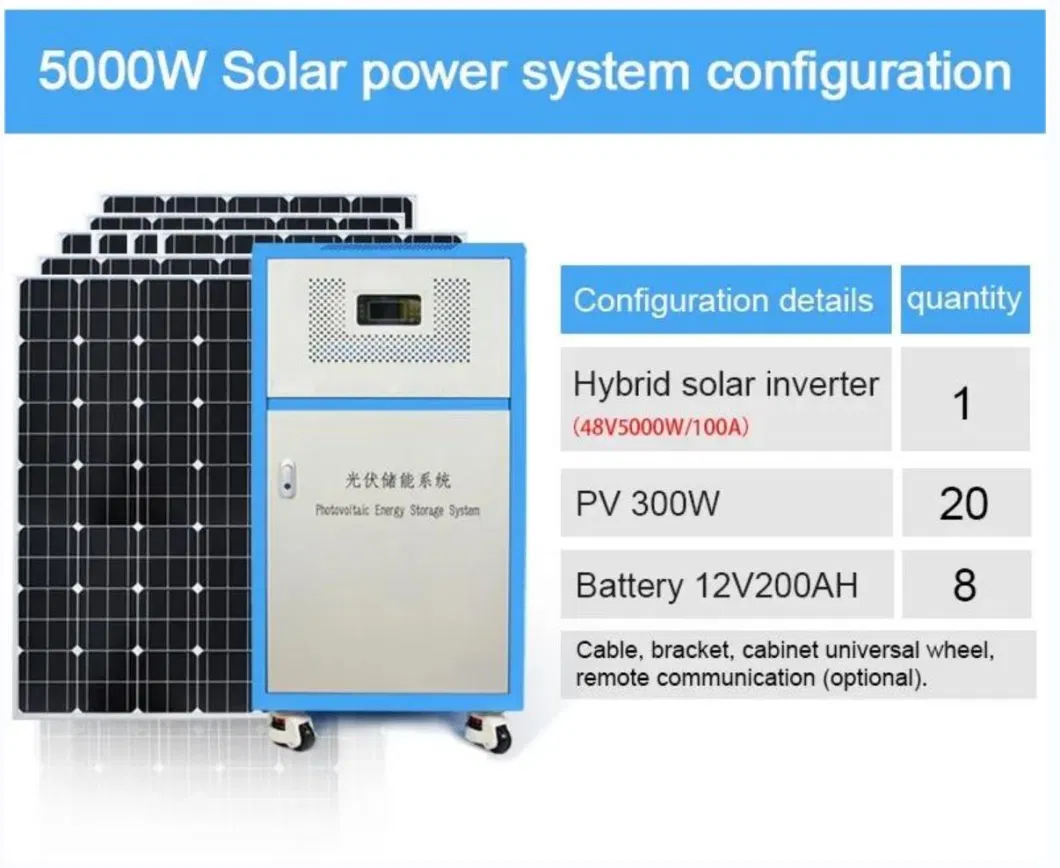 Complete 1kw 2kw 3kw 4kw 5kw Home Ground Solar Power System Kit / Panel Solar / off Grid Solar Power System 5kw