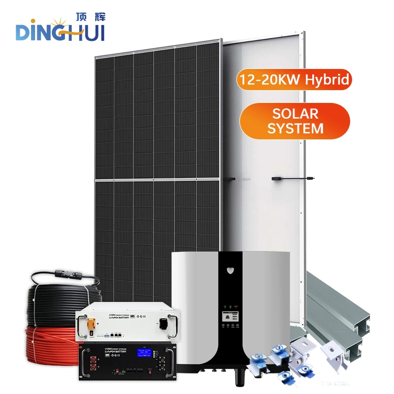 Factory Price Complete 5kw 6kw 8kw 10kw 20kw Hybrid Solar System for Home/Commercial/Industry