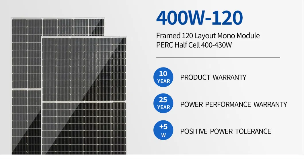 400W Photovoltaic Monocrystalline Solar Power Energy Renewable Flexible Frame PV Module off Grid Generator Home System Panels