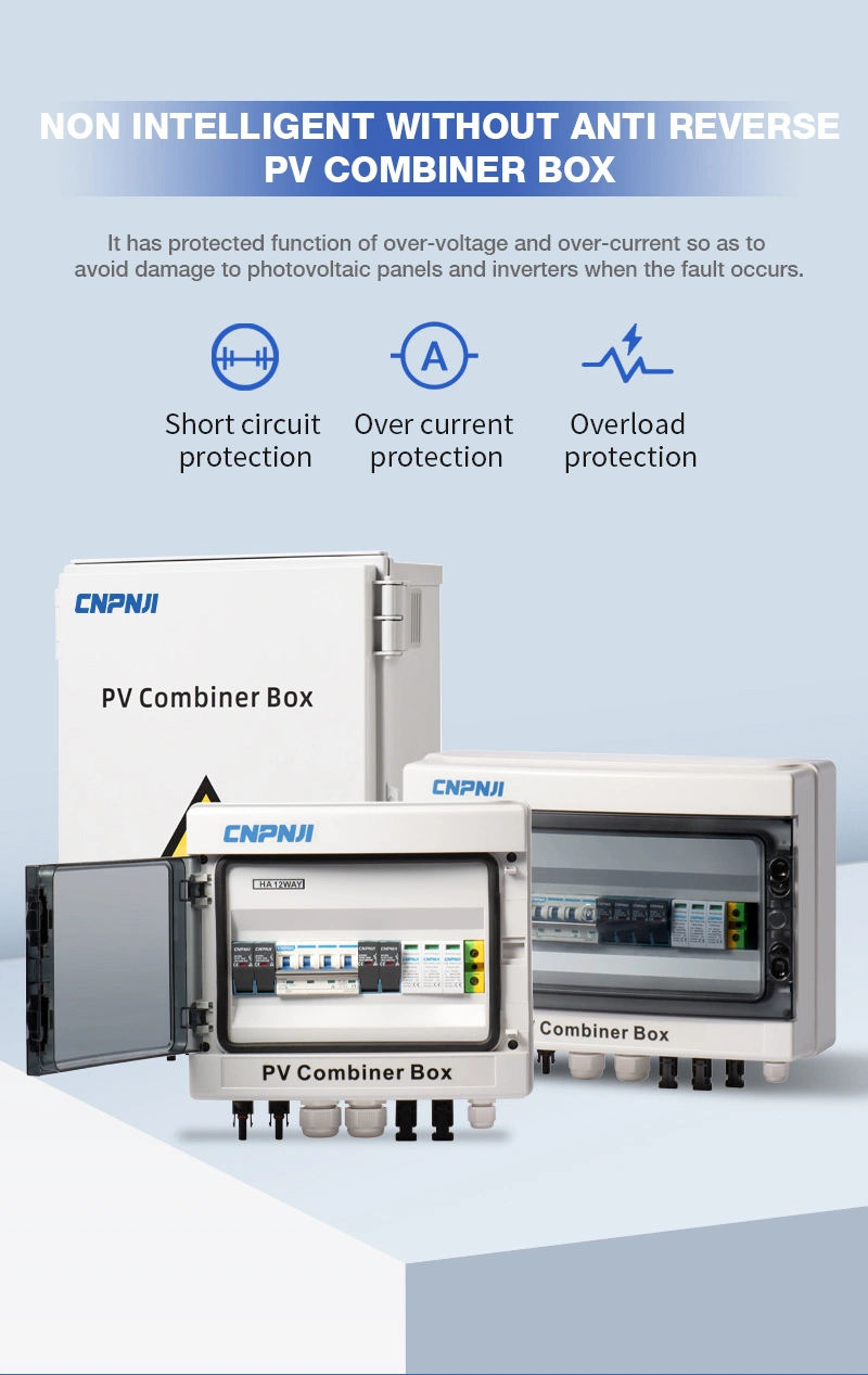 TUV CE Solar System DC PV Combiner Box 2 Strings Input 1 Output IP65 with SPD and Fuse Junction Box