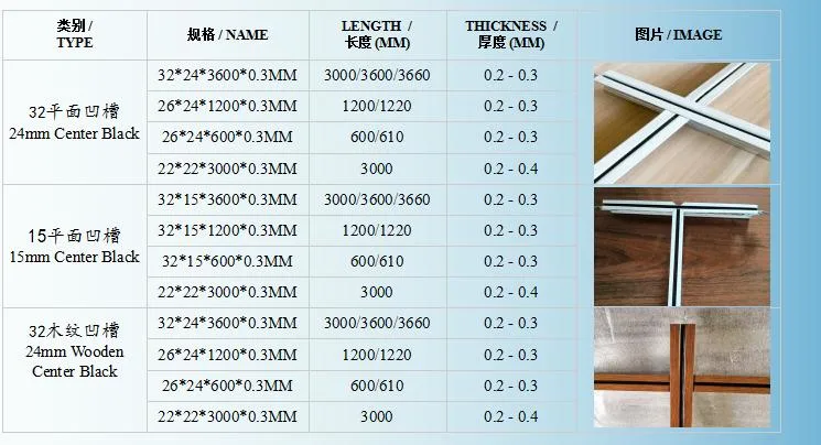 Ceiling Grid R Factory Suspend Galvanized Ceiling T Grid Components/T Bar Steel T Shaped Ceiling Keel Flat Dark Wooden Tee Grid