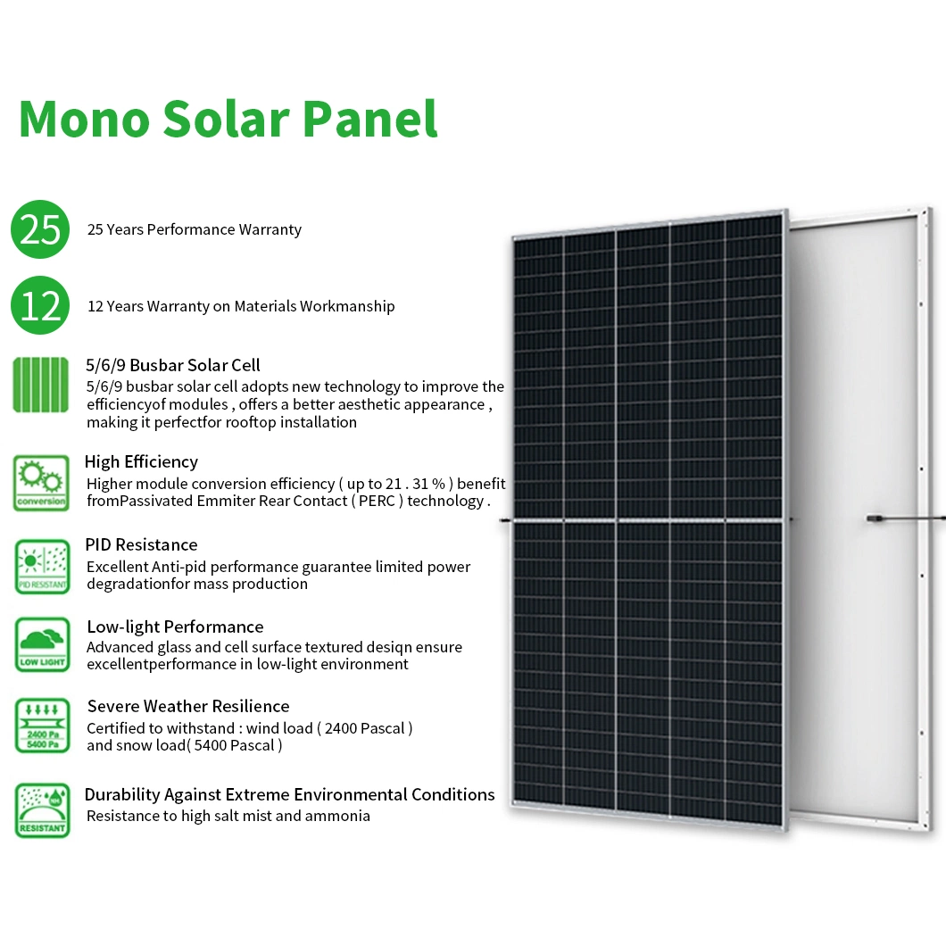 550W Ja Half Cell High Efficiency Mono PV Module Solar Panel for Home Solar Energy System