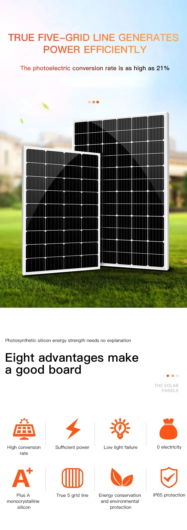 300W 350W 400 Watt 500 Watt 600W 650W 700W 750W 800 Watt 1000W Mono Photovoltaic Solar Panel Kw 500W Price