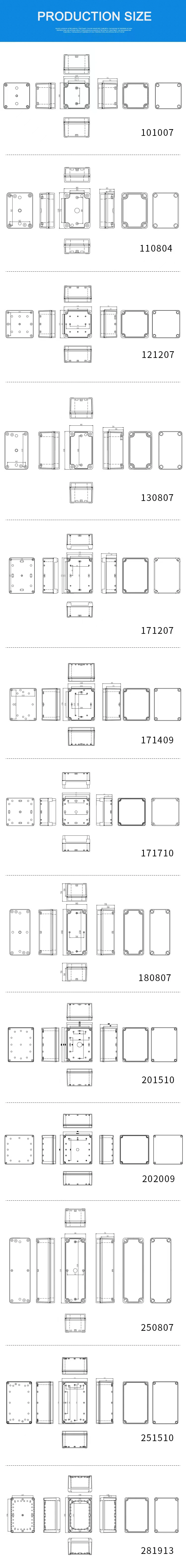 AG Series Transparent Grey Waterproof Electrical Junction Box Prestoplast PVC Square Adaptable Box