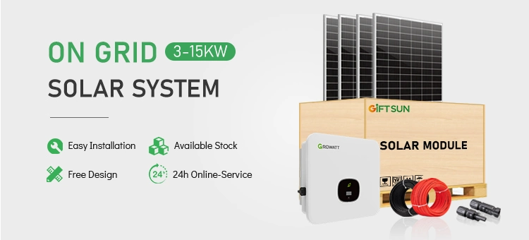 10kw 6kw 8kw 5kw on Grid Home Potovoltaic Solar Power System with PV Solar Panel Module Solar Grid Inverter