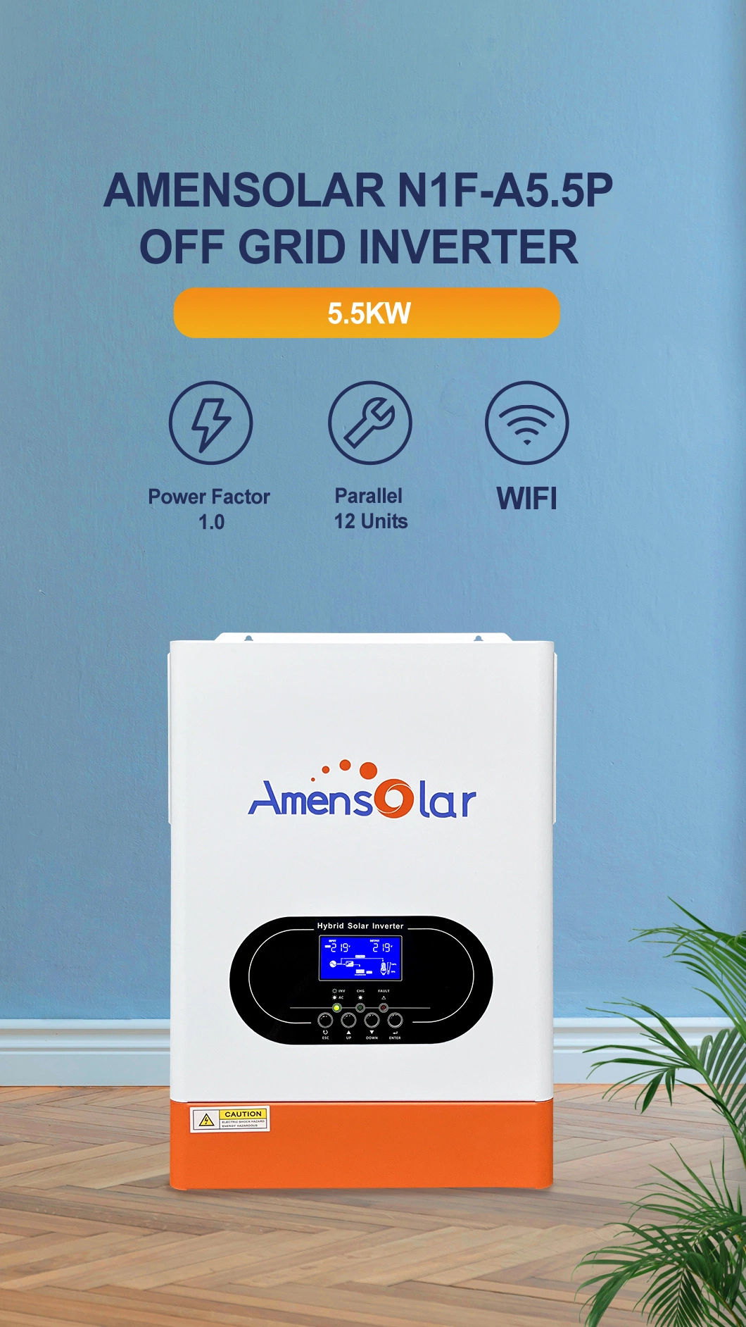 Amensolar Can Be Customized High Quality 5kw 6kw 3kw Residential 3kv MPPT Hybrid Inverter Solar