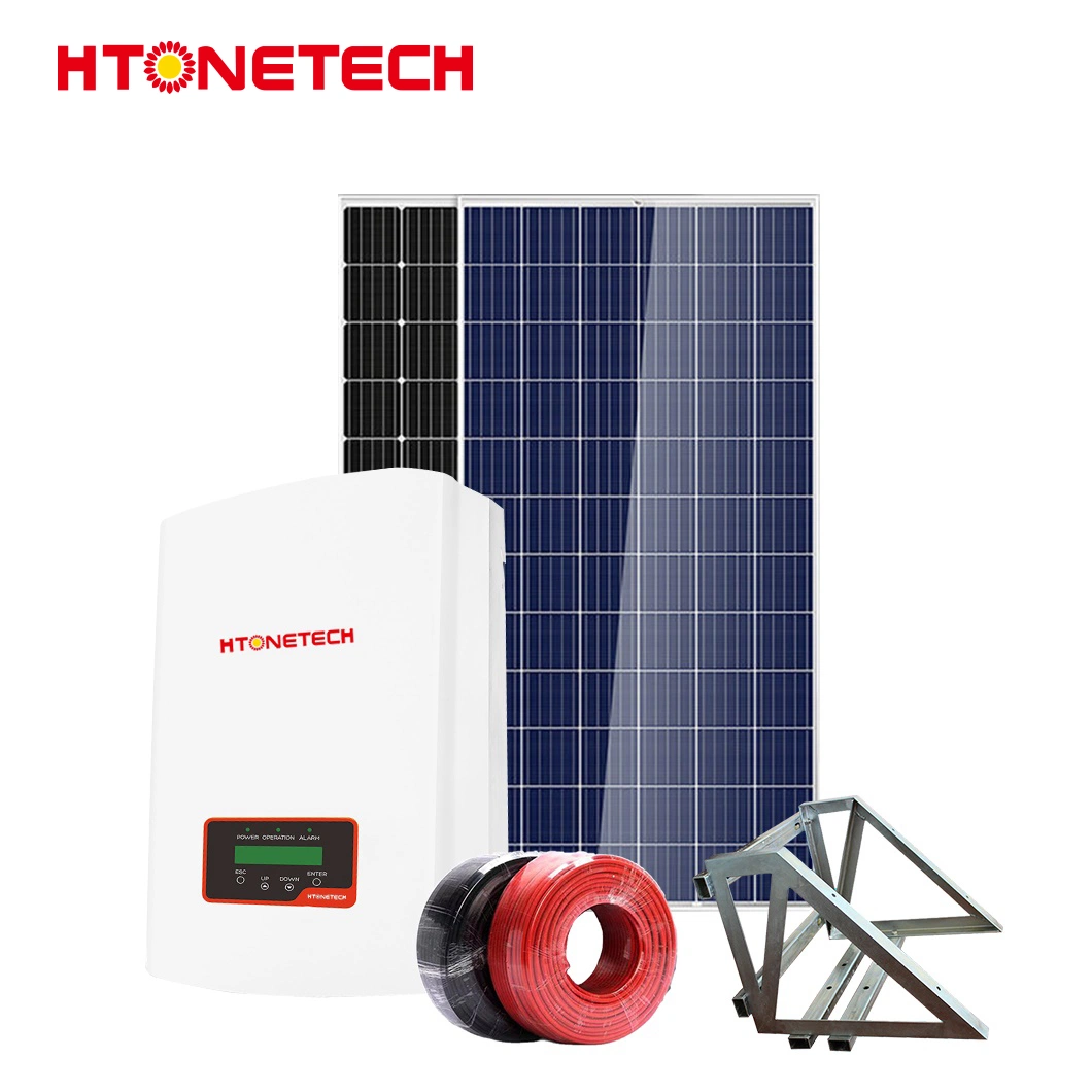 Htonetech 6kw Hybrid Inverter Thin Film Power Solar Panels Cell China Manufacturers 5kwh 10kwh 15kwh 20kwh 5 Kw on Grid Solar System