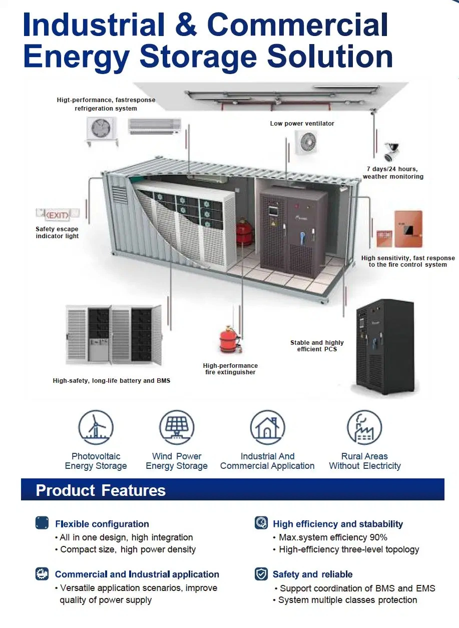 Container Bess Solar Battery Energy Storage System for 1mwh 300 Kwh 500kwh Offgrid Solar PV Power System