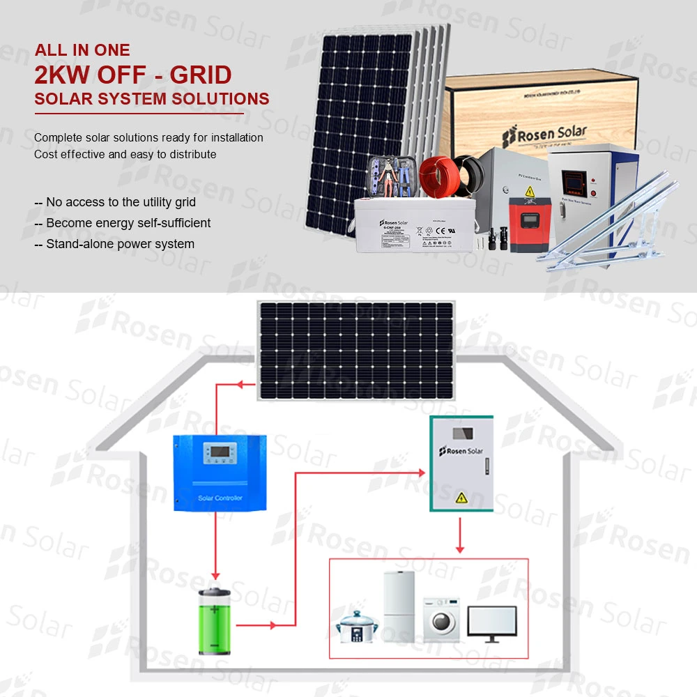 2kw Solar System Price 2kw off Grid Home Solar Power System 2kw with Battery 2 Kw Panel