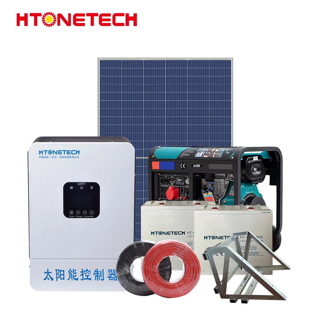 Htonetech Wholesale Price Complete Solar System off Grid China 10035W Solar Panels 400 Watt Monocrystalline Tier 325 kVA Diesel Generator 4000 Kwh Solar System