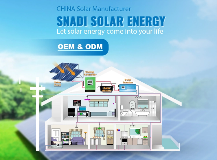 Home Use off Grid 1kw 3kw 5kw 6kw Hybrid Inverter Solar Energy System