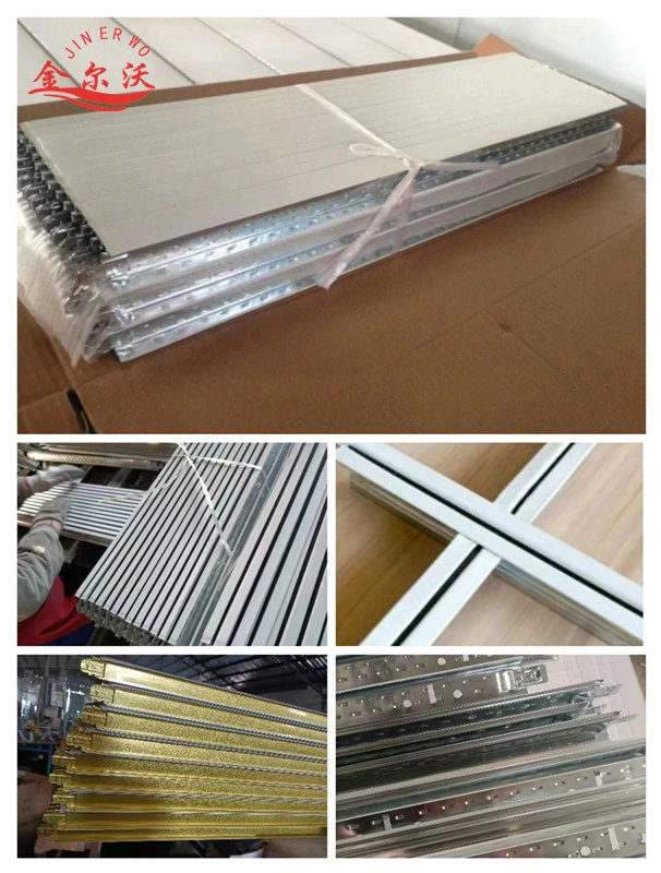 Ceiling Grid R Factory Suspend Galvanized Ceiling T Grid Components/T Bar Steel T Shaped Ceiling Keel Flat Dark Wooden Tee Grid