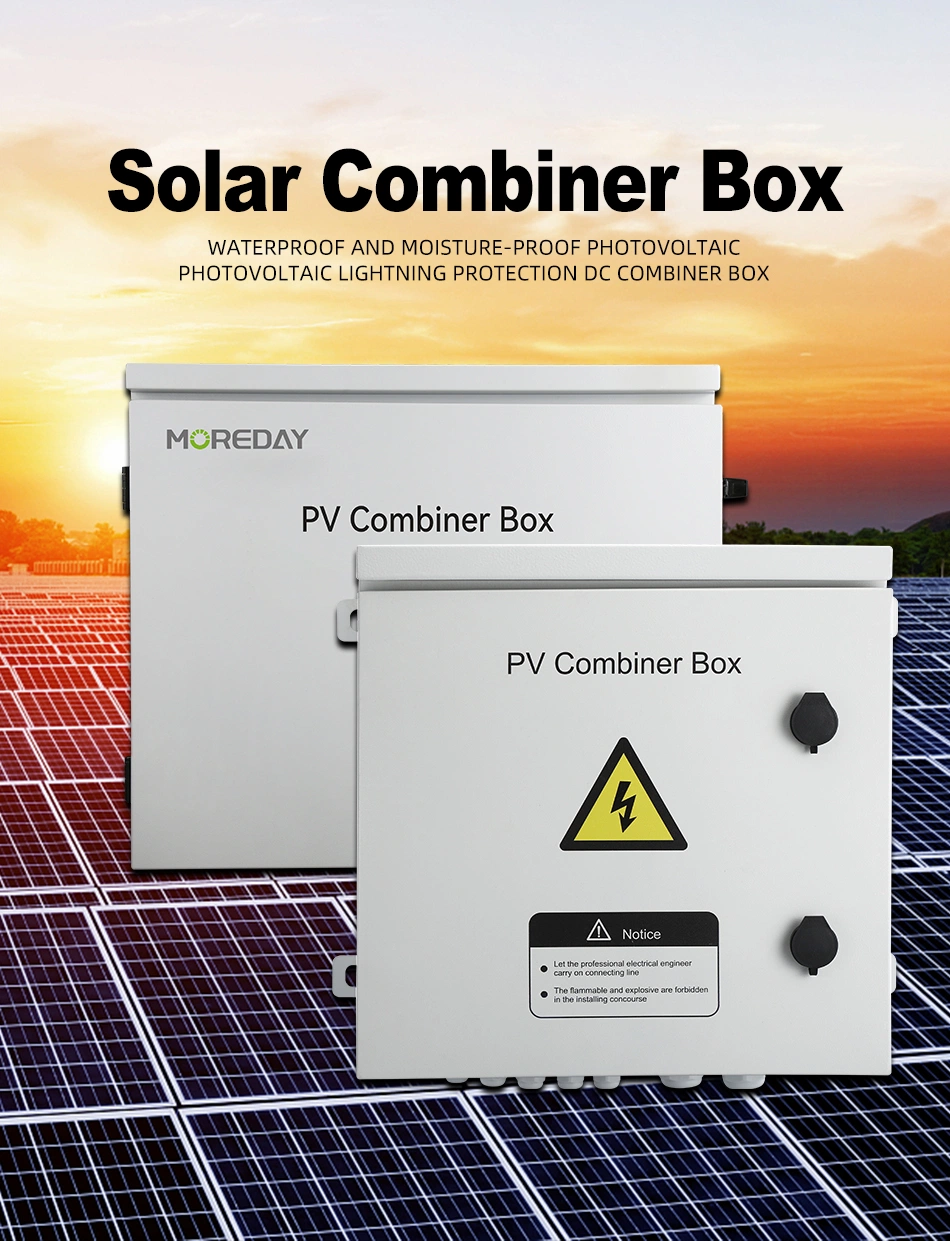 Moreday 1-24 Strings Input Solar Junction Box/PV Combiner Box with Breakerspd Lighting Protection for PV System