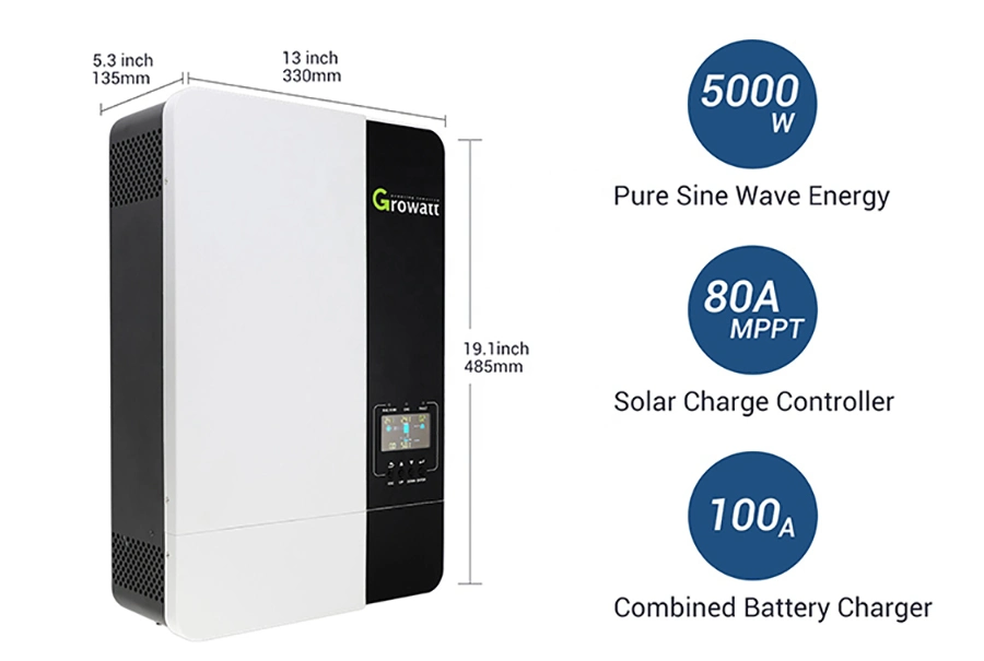 Wholesale Growatt Inverter 5kw SPF5000es 48VDC Single Phase Solar Inverter Integrated MPPT