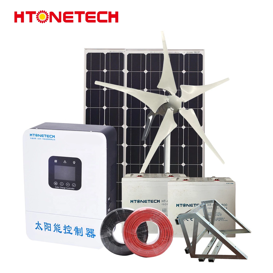 Htonetech Monocrystalline Silicon 80W Solar Panel Factory Solar Power System 30 Kv Without Battery China Hybrid Wind Energy System with Upright Wind Turbine