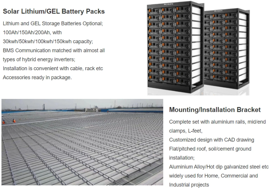 Battery Solar Energy Storage System 300kw 500kwh 1MW Solution