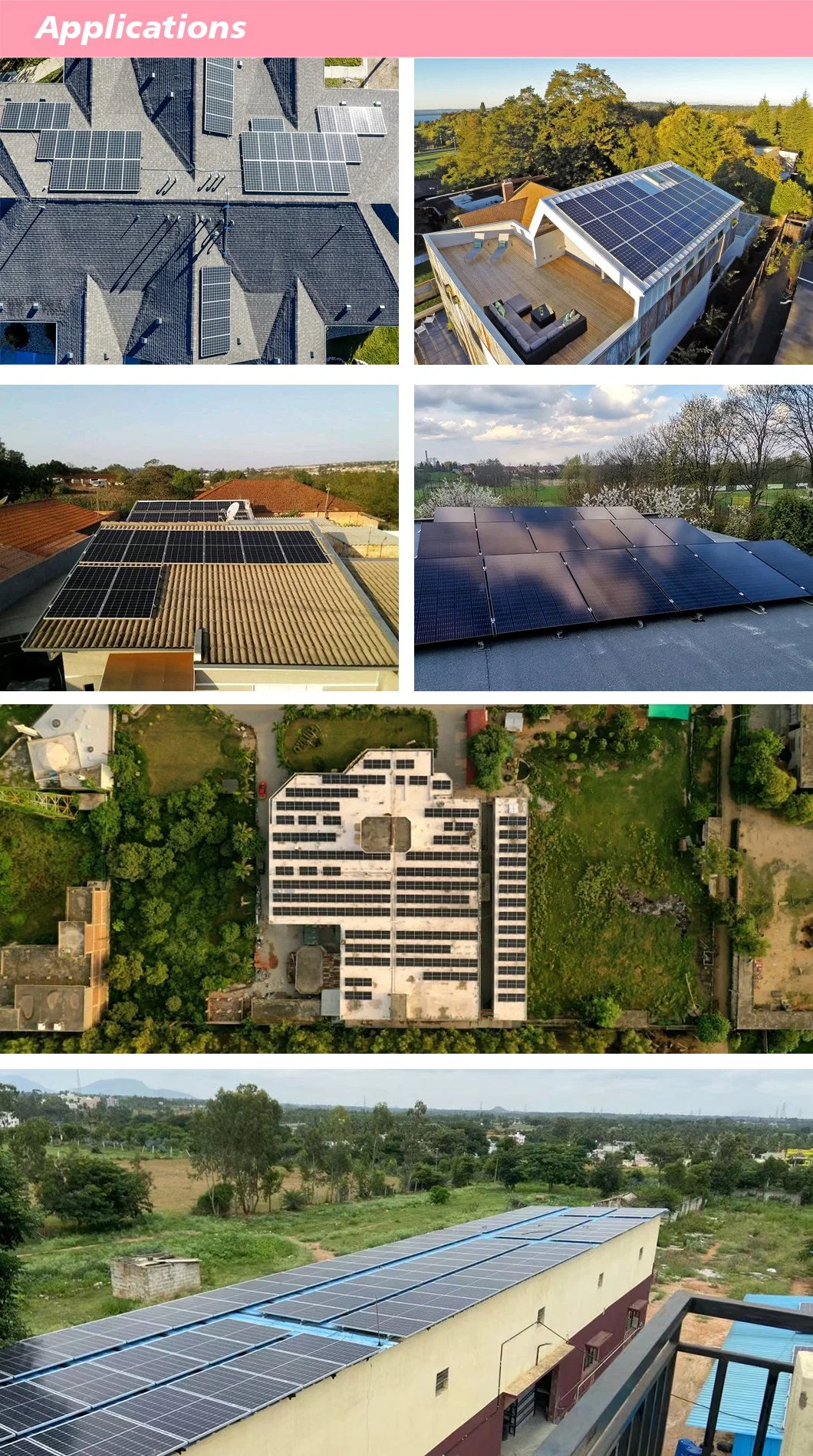 Complete Kits on Grid Solar System 5kw 4kw 3kw 2kw 1kw Grid Tied Solar Energy System with Solar Inverters