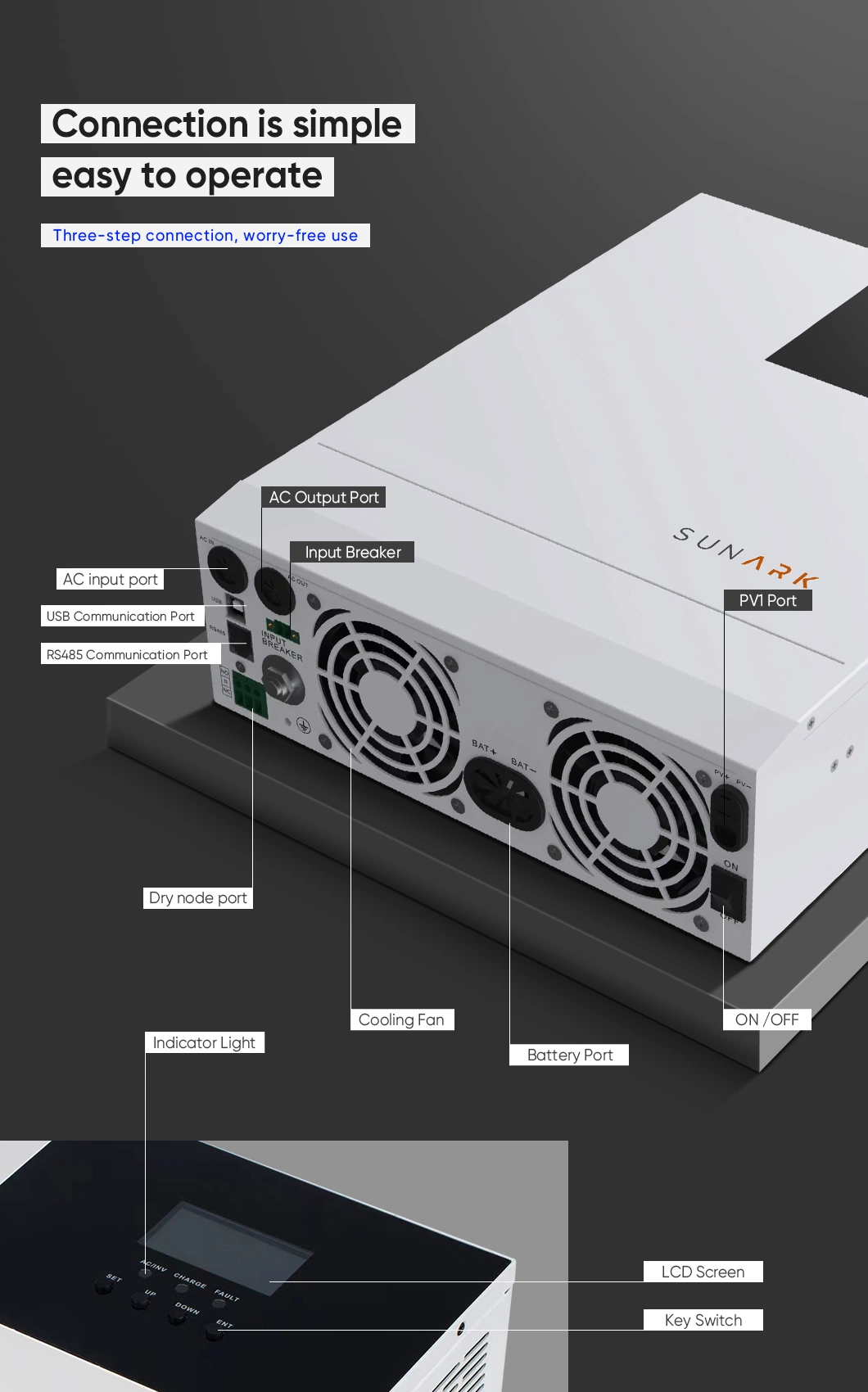 Inverter Converter Solar off Grid MPPT Inverter Sine Wave Inverter 1kv 2kv 3kv 4kv 5kv 7000W