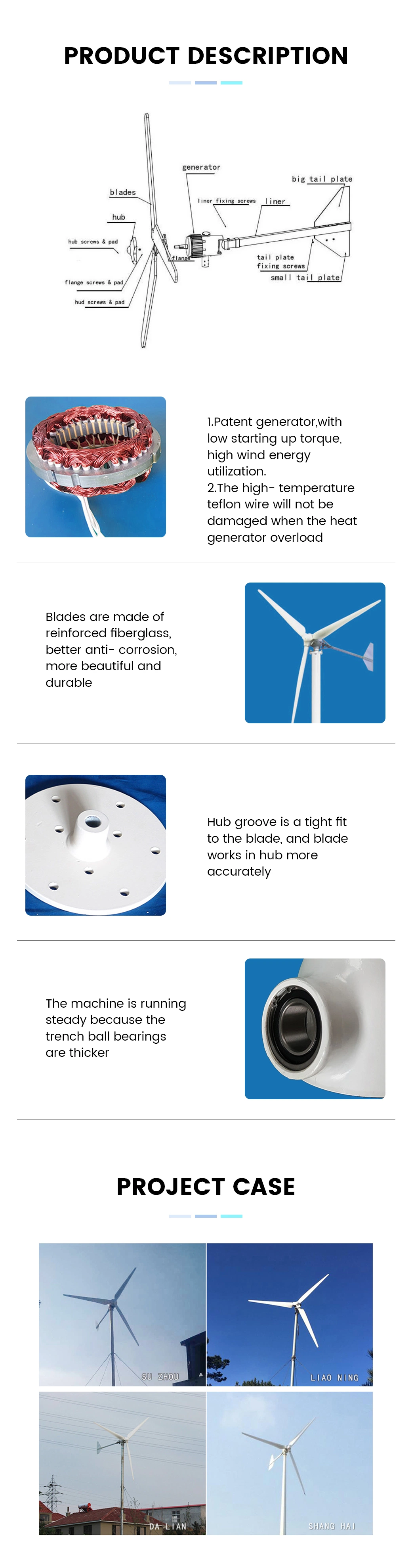 Wind Turbine/Hybrid Wind Turbine Generator 5kw 10kw 20kw Wind Generator/Wind and Solar Generator 110V/220V/230V/240VAC